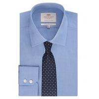 Men\'s Formal Blue End On End Slim Fit Shirt - Single Cuff - Easy Iron