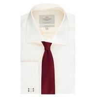 mens formal cream twill classic fit shirt double cuff easy iron