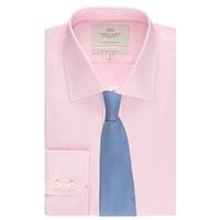 Men\'s Pink Herringbone Slim Fit Shirt - Single Cuff - Easy Iron