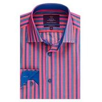 mens curtis blue orange stripe slim fit shirt single cuff