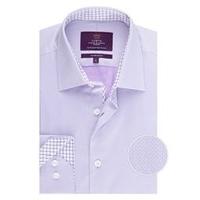 Men\'s Lilac Slim Fit Shirt with Contrast Detail - Single Cuff