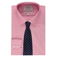 mens red end on end slim fit shirt single cuff easy iron