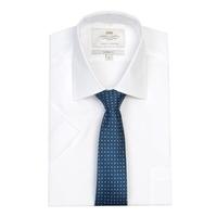 mens plain white tailored fit short sleeve shirt