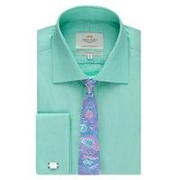 Men\'s Formal Green Classic Fit Shirt - Double Cuff - Easy Iron
