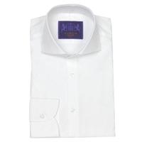 mens white poplin slim fit chelsea shirt single cuff easy iron