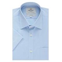 Men\'s Formal Blue Tailored Fit Short Sleeve Shirt - Easy Iron