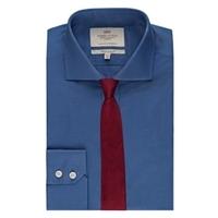 Men\'s Formal Blue Extra Slim Fit Shirt - Windsor Collar - Single Cuff - Easy Iron