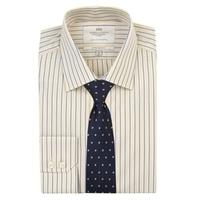 Men\'s Yellow & Blue Multi Stripe Extra Slim Fit Business Shirt - Single Cuff