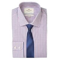 Men\'s White & Royal Blue Multi Check Extra Slim Fit Shirt - Single Cuff