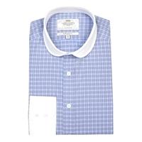 Men\'s Blue & Orange Multi Check Extra Slim Fit Limited Edition Shirt - Round Collar