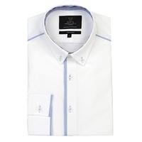 Men\'s White & Blue End On End Extra Slim Fit Fashion Shirt With Contrast Detail