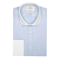 Men\'s Blue Twill Slim Fit Limited Edition Shirt - Round Collar