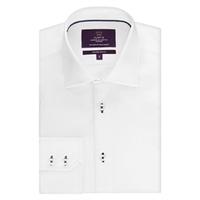Men\'s Curtis White Slim Fit Shirt With Contrast Detail - Single Cuff