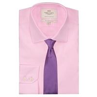mens formal pink twill slim fit shirt single cuff easy iron