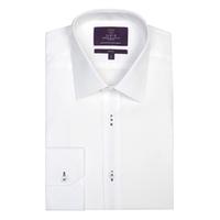 Men\'s Plain White Slim Fit Fashion Shirt With Contrast Detail
