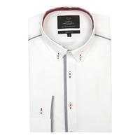 mens white grey end on end extra slim fit fashion shirt with contrast  ...