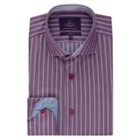 Men\'s Curtis Denim Red Stripe Slim Fit Shirt With Contrast Detail - Single Cuff