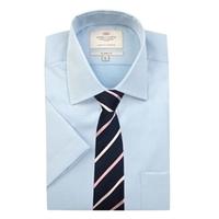 Men\'s Light Blue Tailored Fit Short Sleeve Shirt