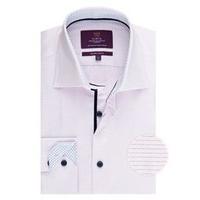 mens curtis white pink dobby weave slim fit shirt one button collar si ...