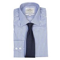 mens blue navy multi stripe extra slim fit shirt single cuff