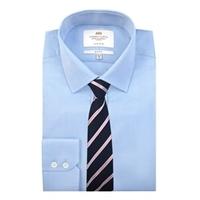mens plain blue slim fit luxury cotton shirt 1913 collection