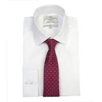 mens plain white end on end extra slim fit shirt concealed placket