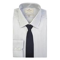 mens white grey multi stripe extra slim fit business shirt single cuff