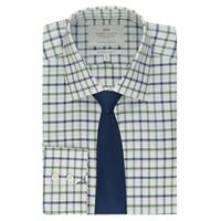 Men\'s Formal Green & Royal Multi Check Slim Fit Shirt - Single Cuff - Easy Iron