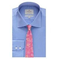 Men\'s Formal Blue Classic Fit Oxford Shirt - Single Cuff - Easy Iron