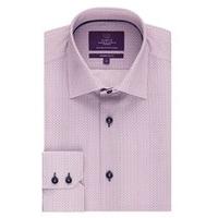 mens curtis pink navy geometric design slim fit shirt single cuff