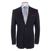 Men\'s Navy Herringbone Stripe Slim Fit Italian Suit Jacket - 1913 Collection