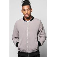 melton bomber with shoulder zip grey