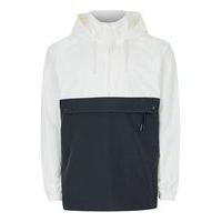 mens black and white overhead half zip jacket black