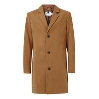 Mens Brown Camel Wool Rich Overcoat, Brown