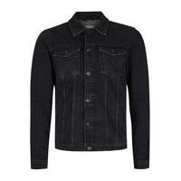 mens washed black denim jacket black