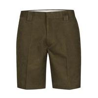 mens green khaki twill cotton smart shorts green