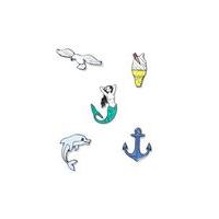 Mens Metallic Nautical Enamel Badges 5 Pack*, Metallic