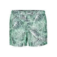 Mens Green Jungle Palm Print Swim Shorts, Green
