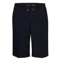 Mens Blue Navy Check Long Length Smart Shorts, Blue