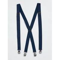 mens blue navy skinny braces blue