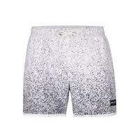 Mens NICCE White Speckled Swim Shorts, White