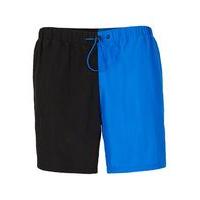 Mens Multi Black and Blue Spliced Swim Shorts, Multi