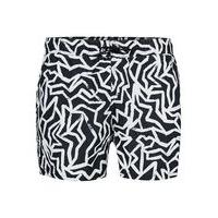 Mens Black Zebra Print Swim Shorts, Black
