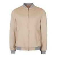 Mens Brown Stone Jersey Bomber Jacket, Brown