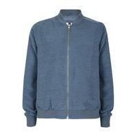 Mens Blue Textured Bomber Jacket, Blue