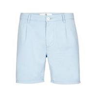 mens light blue tencel pleat shorts light blue