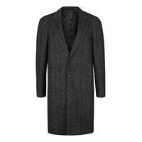 Mens Black Flecked Smart Overcoat, Black