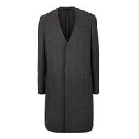 Mens LUX Dark Grey Wool Blend Duster Coat, Grey