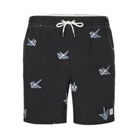 Mens GLOBE Black Print Pool Shorts*, Black