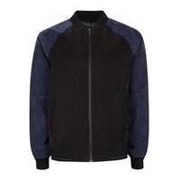 mens black and blue smart bomber jacket black